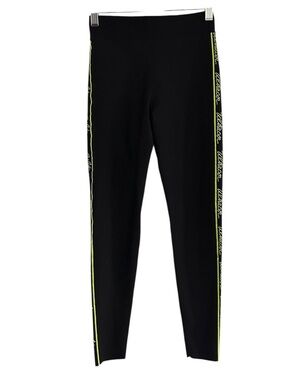 Ultracor High Rise Leggings Size Small Black Neon Green Logo Stripe